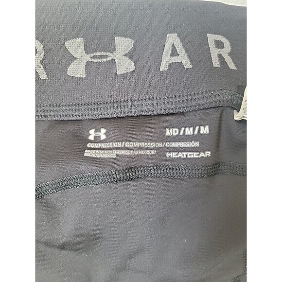 Under Armour Leggings M Women's Cropped Athletic Wear Heatgear Compression Black - Picture 5 of 7